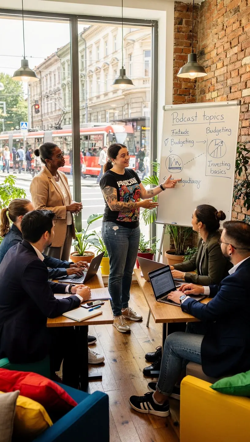 Közeli kép egy jegyzetfüzetről és tollról, amelyben pénzügyi célok vannak felírva.